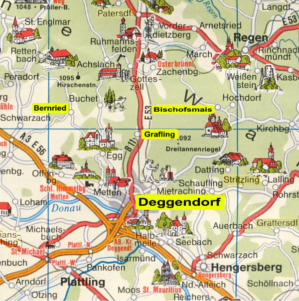 Wanderwege der umliegenden Gemeinden